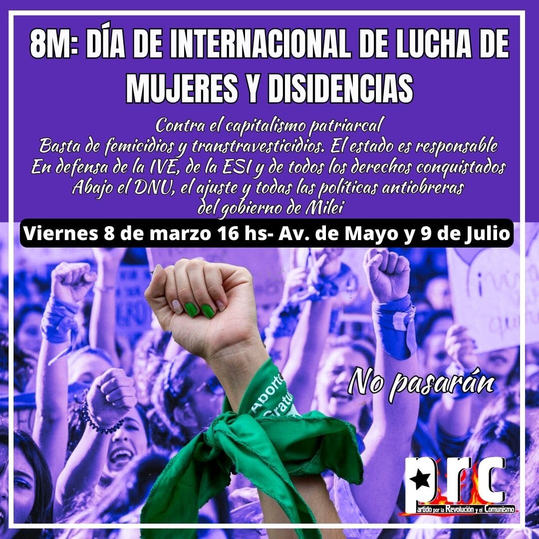 8M: Paro internacional y feminista – Partido por la Revolución y el ...